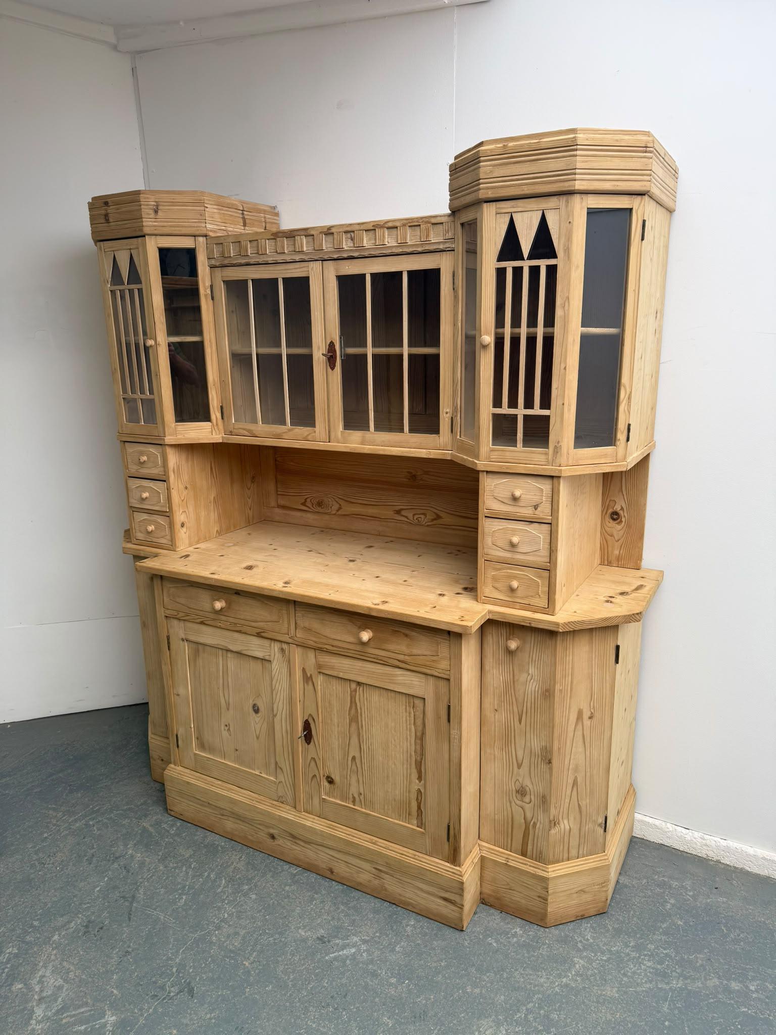 Rarest Antique Pine Arts & Crafts 2 Piece Kitchen Dresser to wax / paint (1 of 11) Rarest Antique Pine Arts & Crafts 2 Piece Kitchen Dresser to wax / paint (1 of 11)
