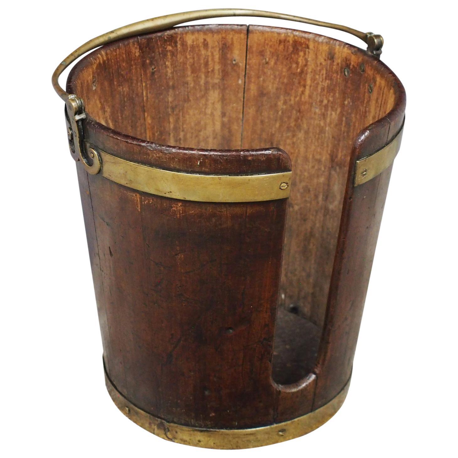 George III Mahogany & Brass Bound Plate Bucket (1 of 8)