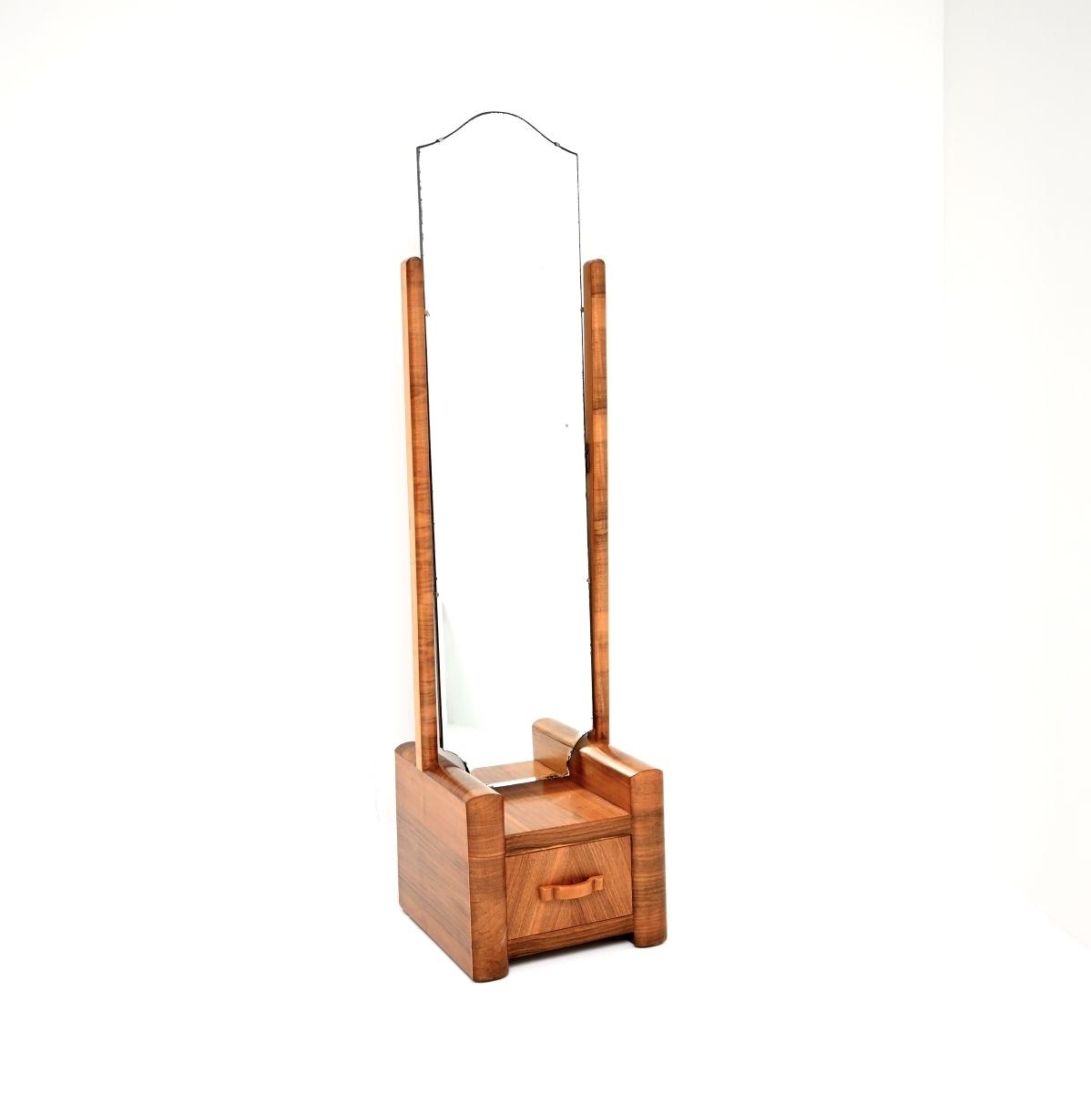 Art Deco Figured Walnut Cheval Floor Mirror (1 of 10) Art Deco Figured Walnut Cheval Floor Mirror (1 of 10)