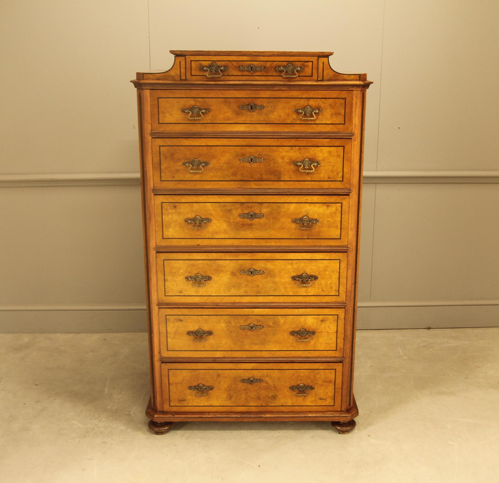 19th Century Swedish Burr Walnut Tall Chest of Drawers (1 of 11) 19th Century Swedish Burr Walnut Tall Chest of Drawers (1 of 11)