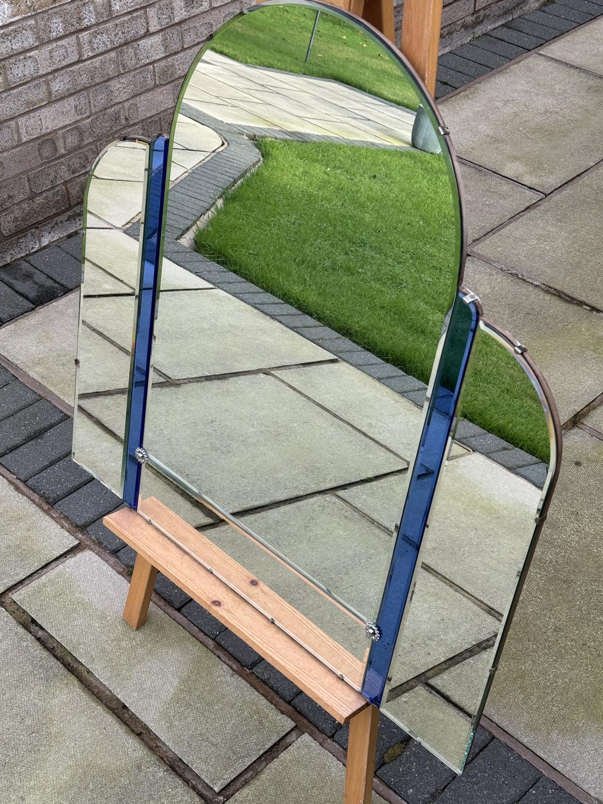 Cobalt Blue Art Deco Mirror (1 of 5)