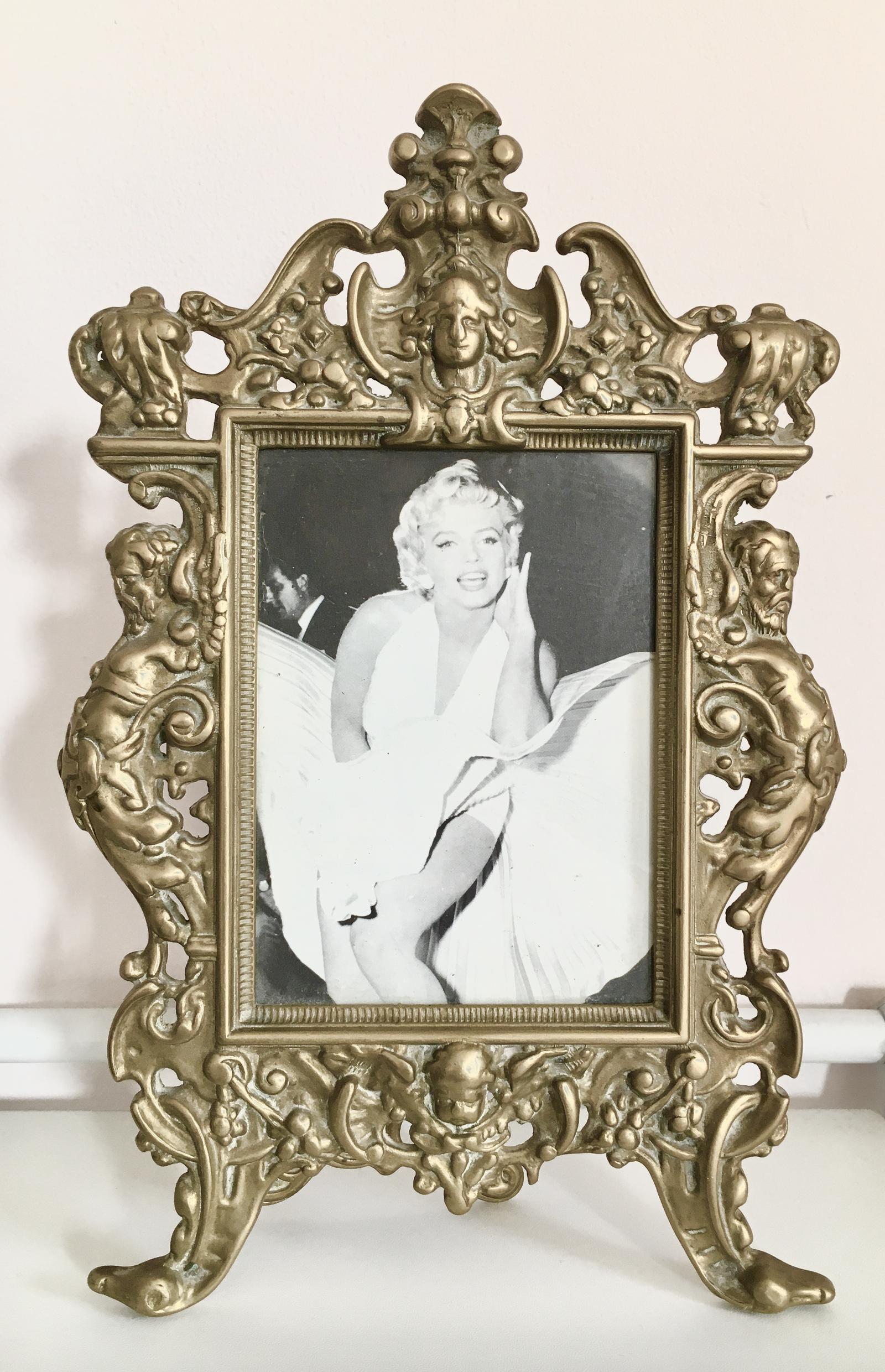 Ornate Baroque Style Brass Photo Frame On Easel Stand (1 of 3)