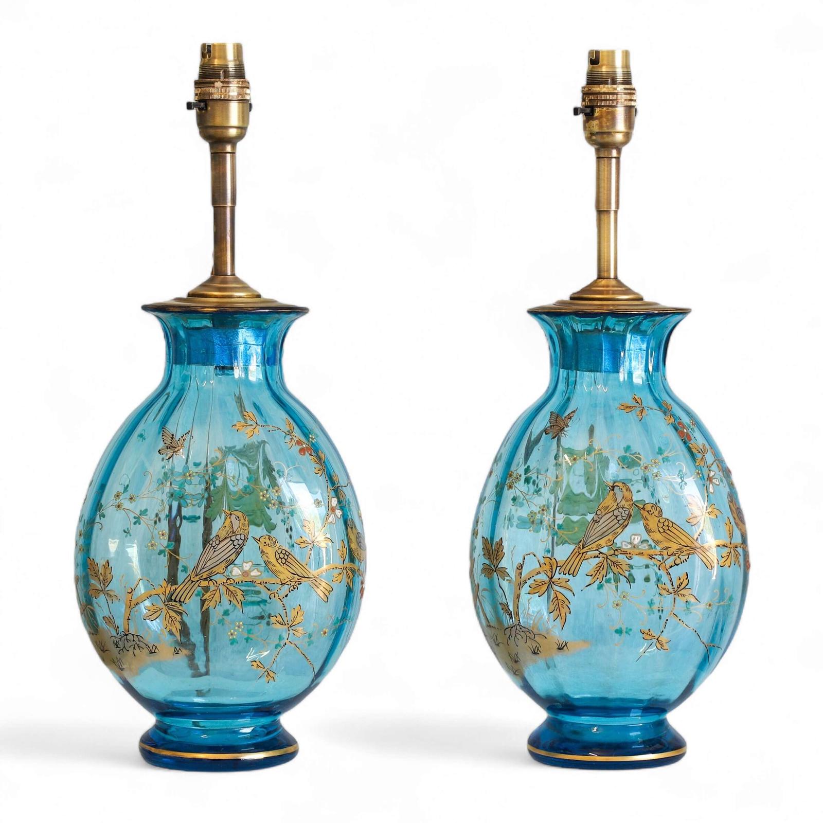 Bespoke Saint-Louis Bleu Crystal Lamps - Historic French Lighting - circa 1940 (1 of 13)