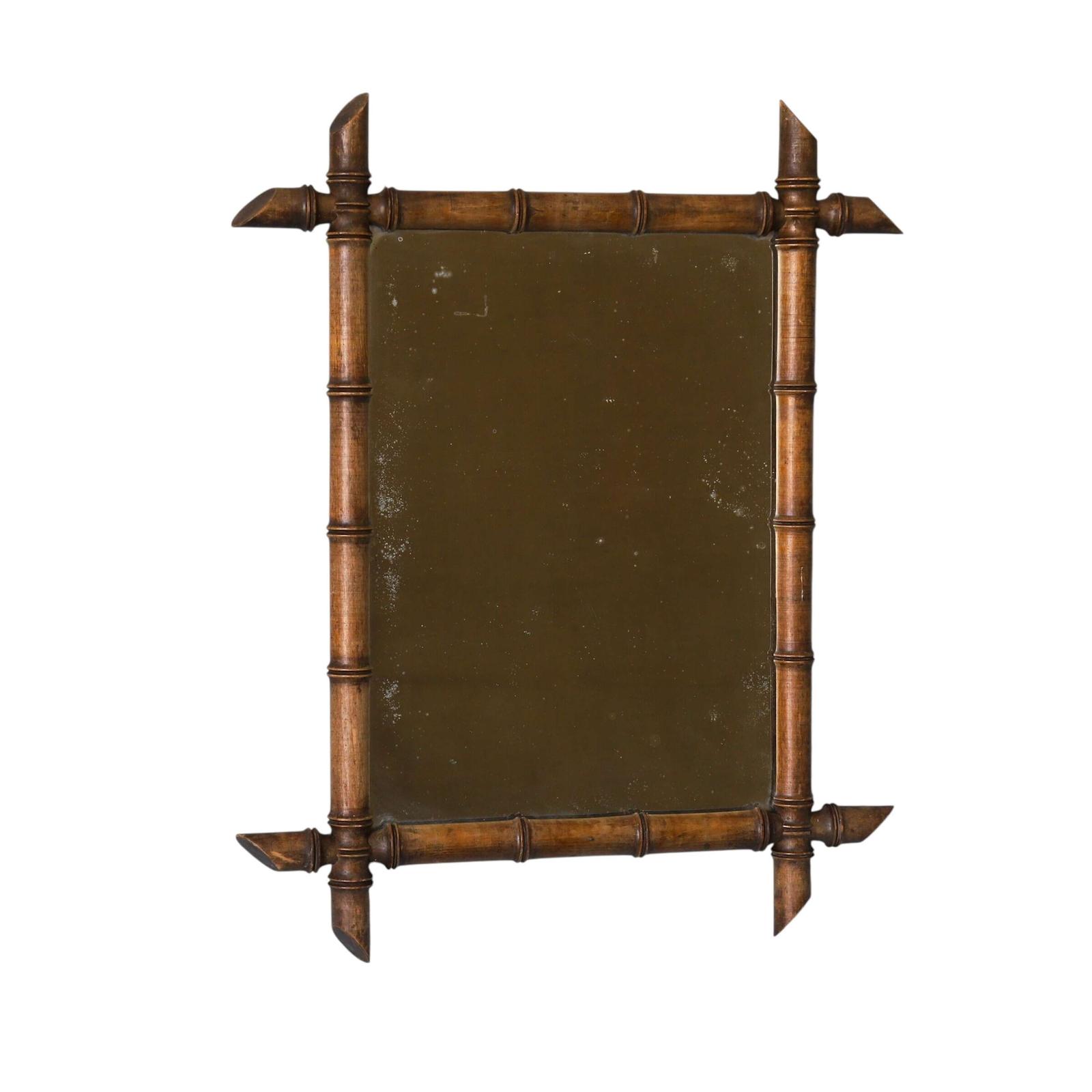 Early 20th Century Faux Bamboo Mirror c.1930 (1 of 11)
