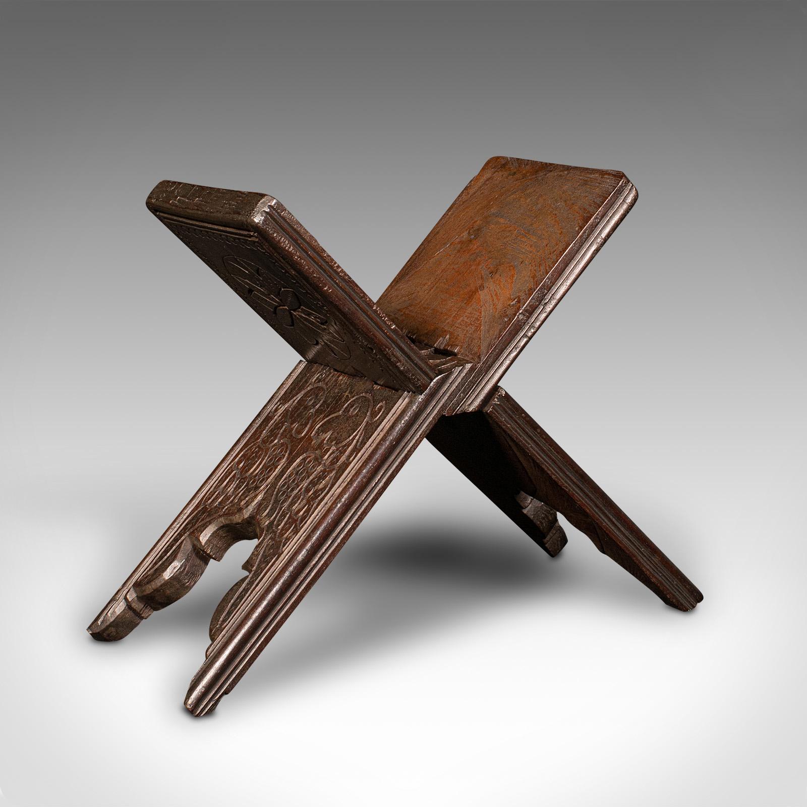 Antique Folio Stand, Anglo Indian, Folding Book Rest, Desktop, Victorian c.1900 (1 of 9)