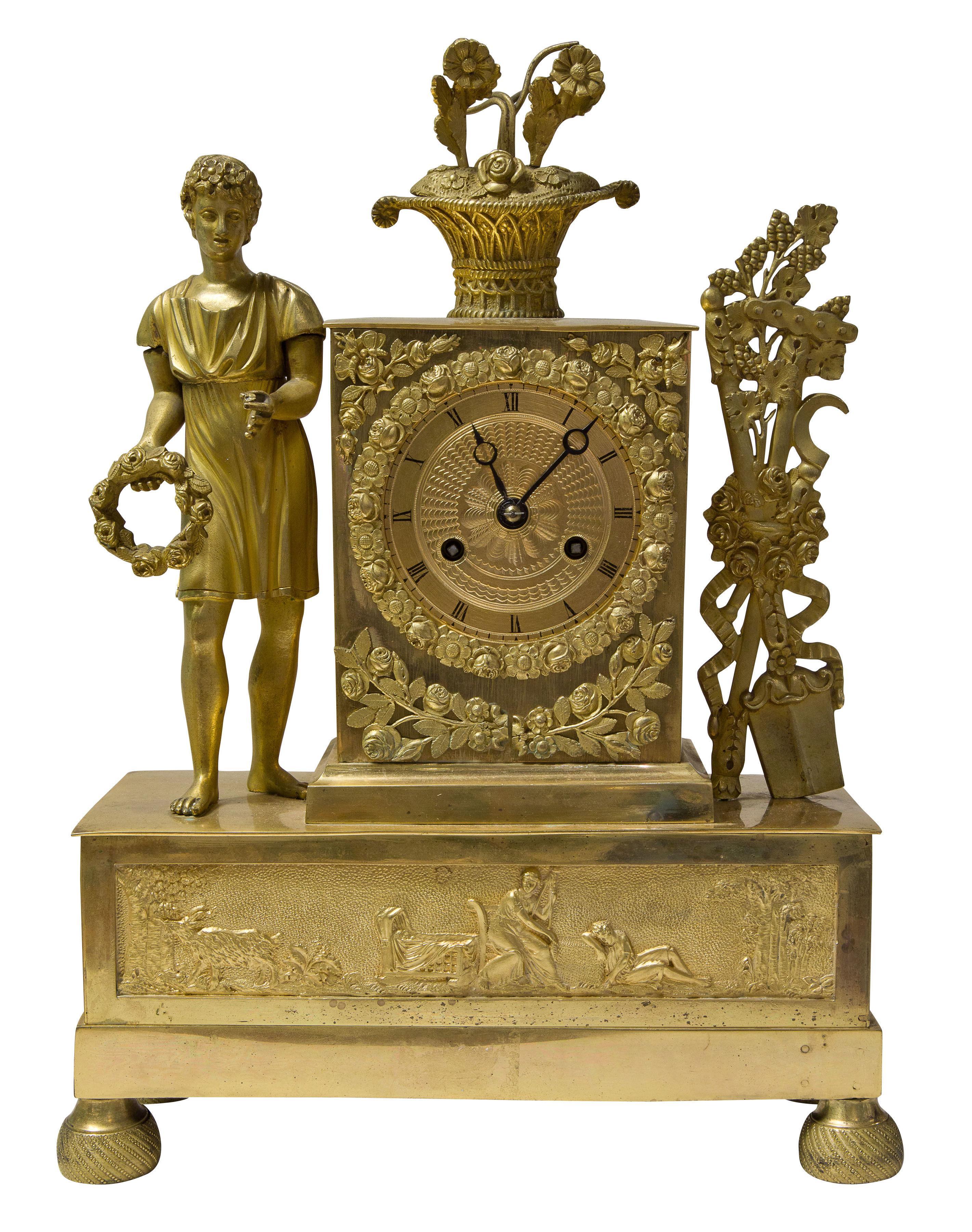 19thc French ormolu mantel clock circa 1830 with original gilding (1 of 1) 19thc French ormolu mantel clock circa 1830 with original gilding (1 of 1)