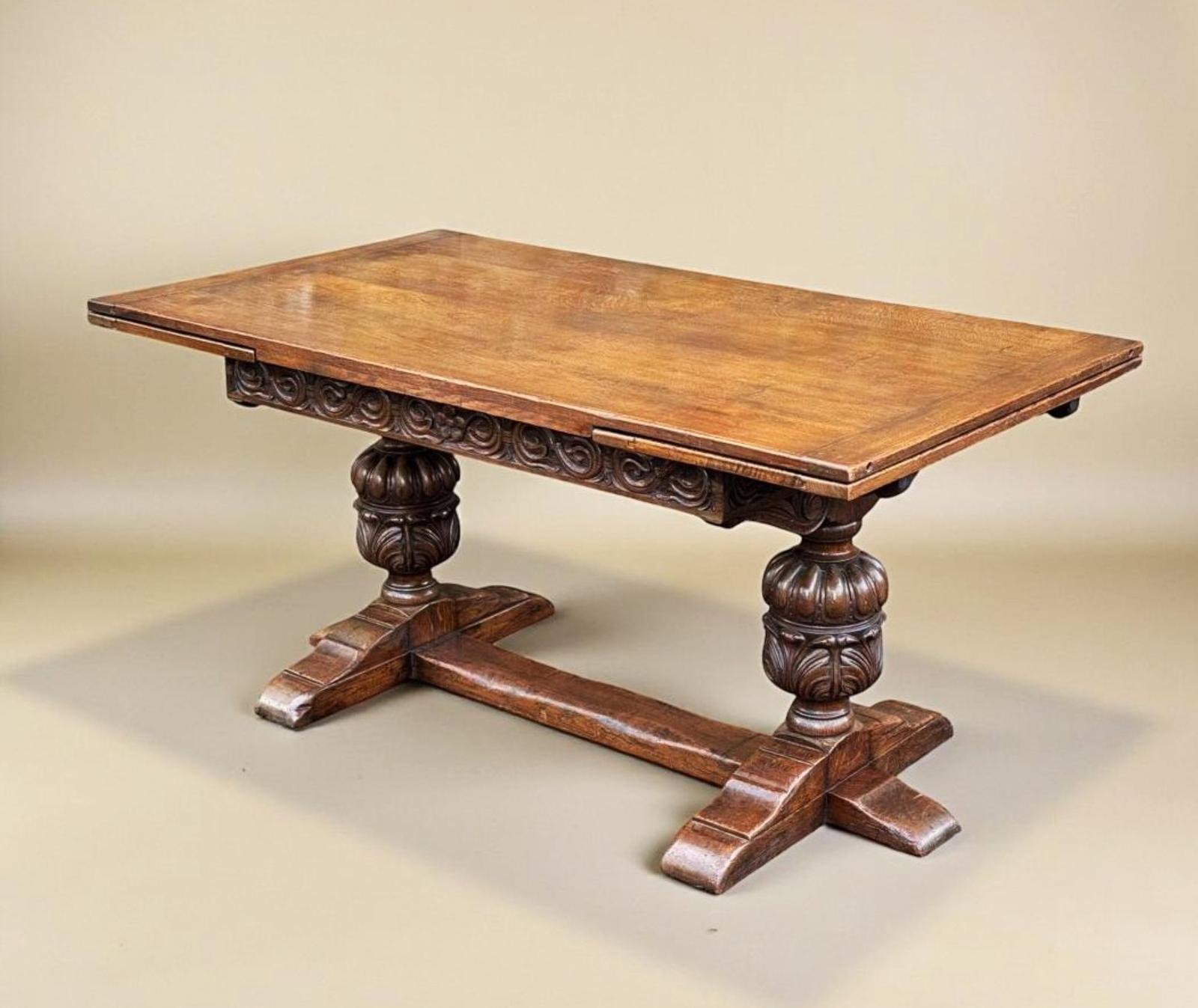Large Oak Draw Leaf Dining Table (1 of 15) Large Oak Draw Leaf Dining Table (1 of 15)