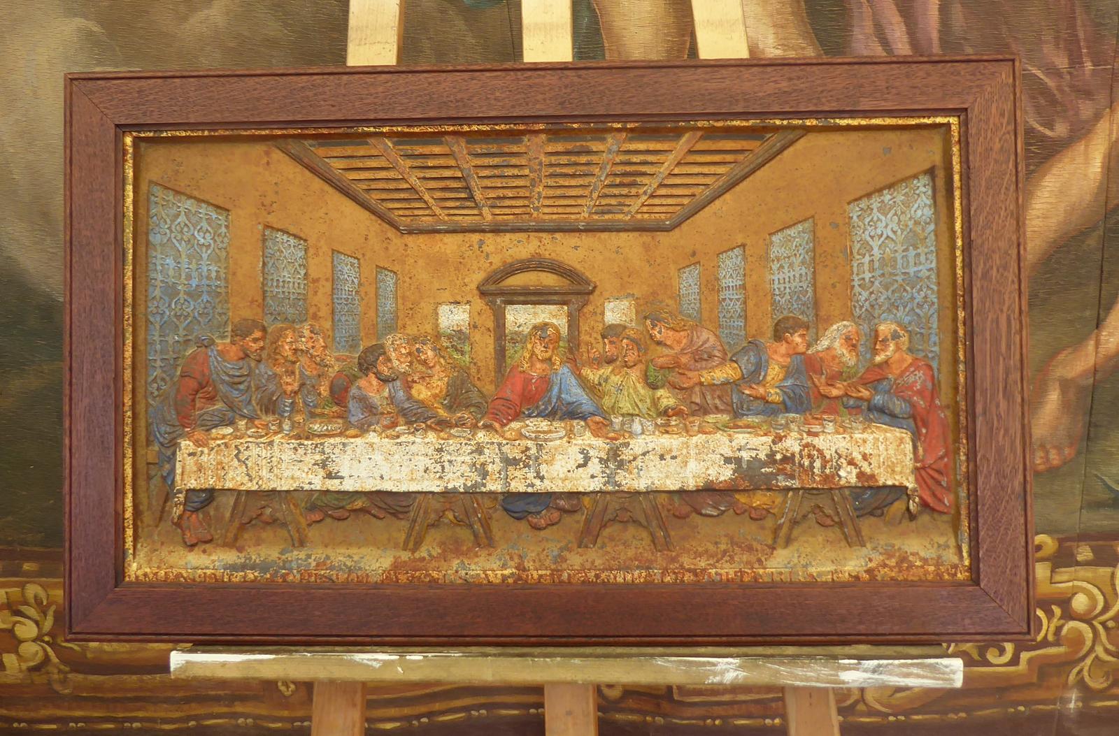 Coalbrookdale Metal Plaque The Last Supper Oak Frame (1 of 18)