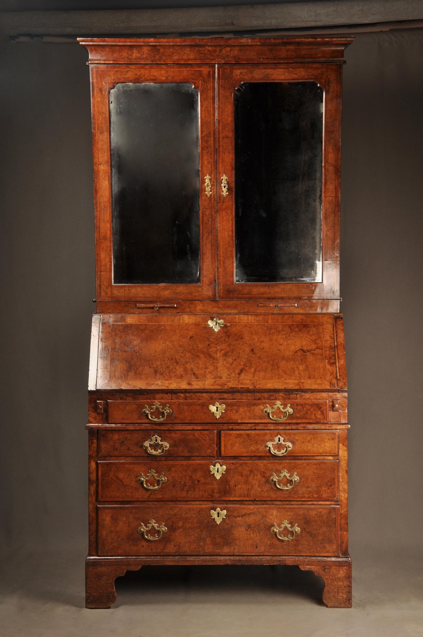 Fine George I Burr Walnut Bureau Bookcase (1 of 18) Fine George I Burr Walnut Bureau Bookcase (1 of 18)