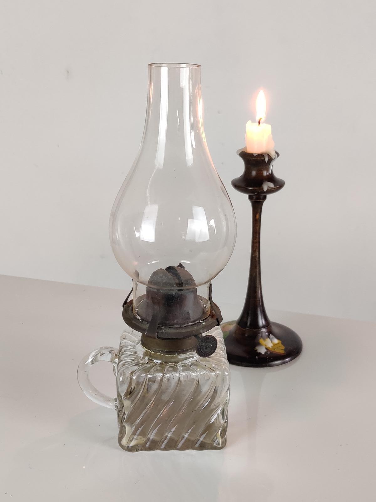 Clear Glass Oil Lamp (1 of 6) Clear Glass Oil Lamp (1 of 6)