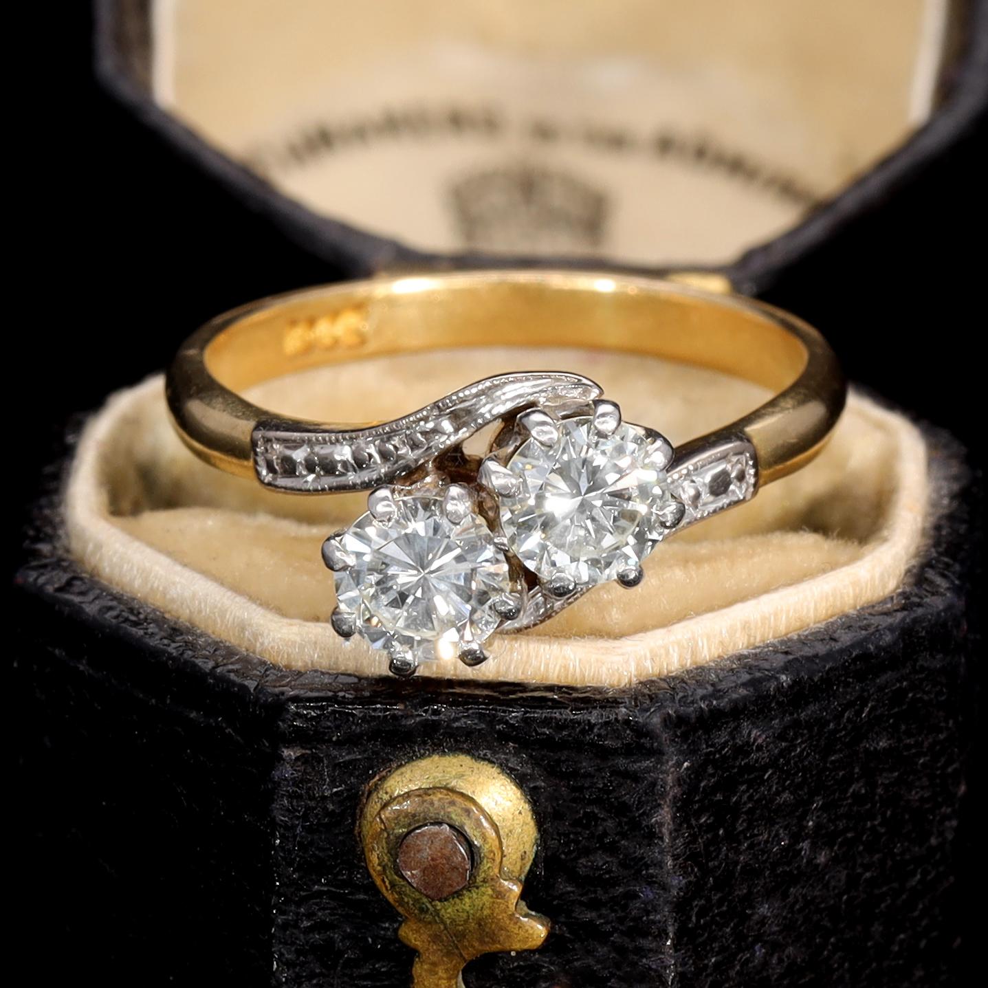 The Vintage Toi Et Moi Brilliant Cut Diamond Eternal Ring (1 of 6)