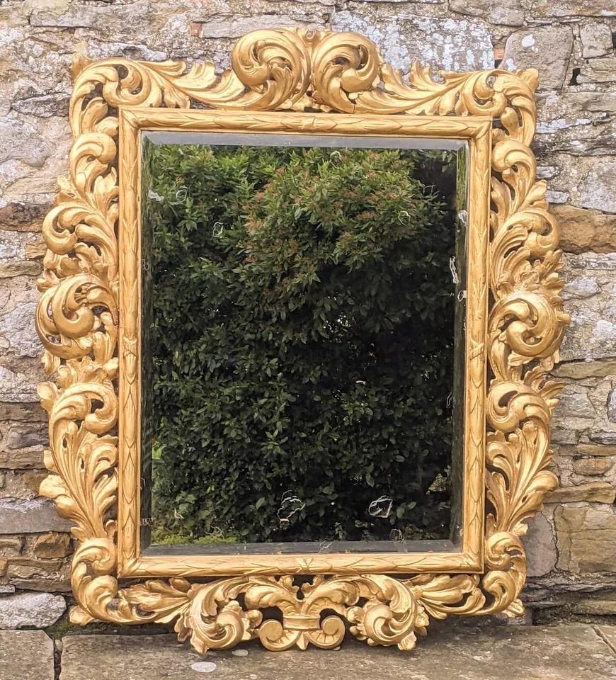 Imposing Large Italian Carved Giltwood Mirror (1 of 12) Imposing Large Italian Carved Giltwood Mirror (1 of 12)