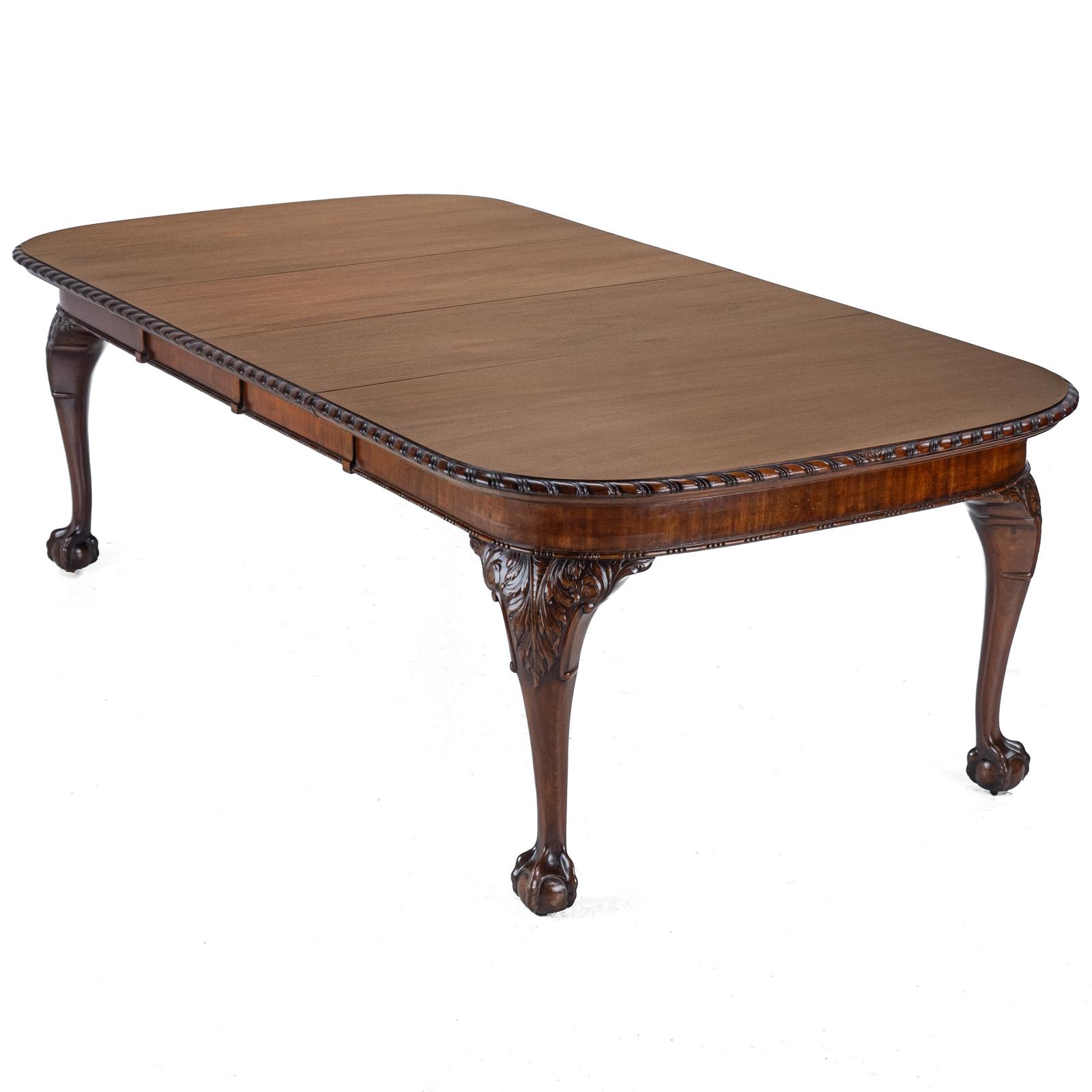 Chippendale Style Waring and Gillow Large 8ft Mahogany Extending Dining Table Circa 1905 Edwardian (1 of 28)