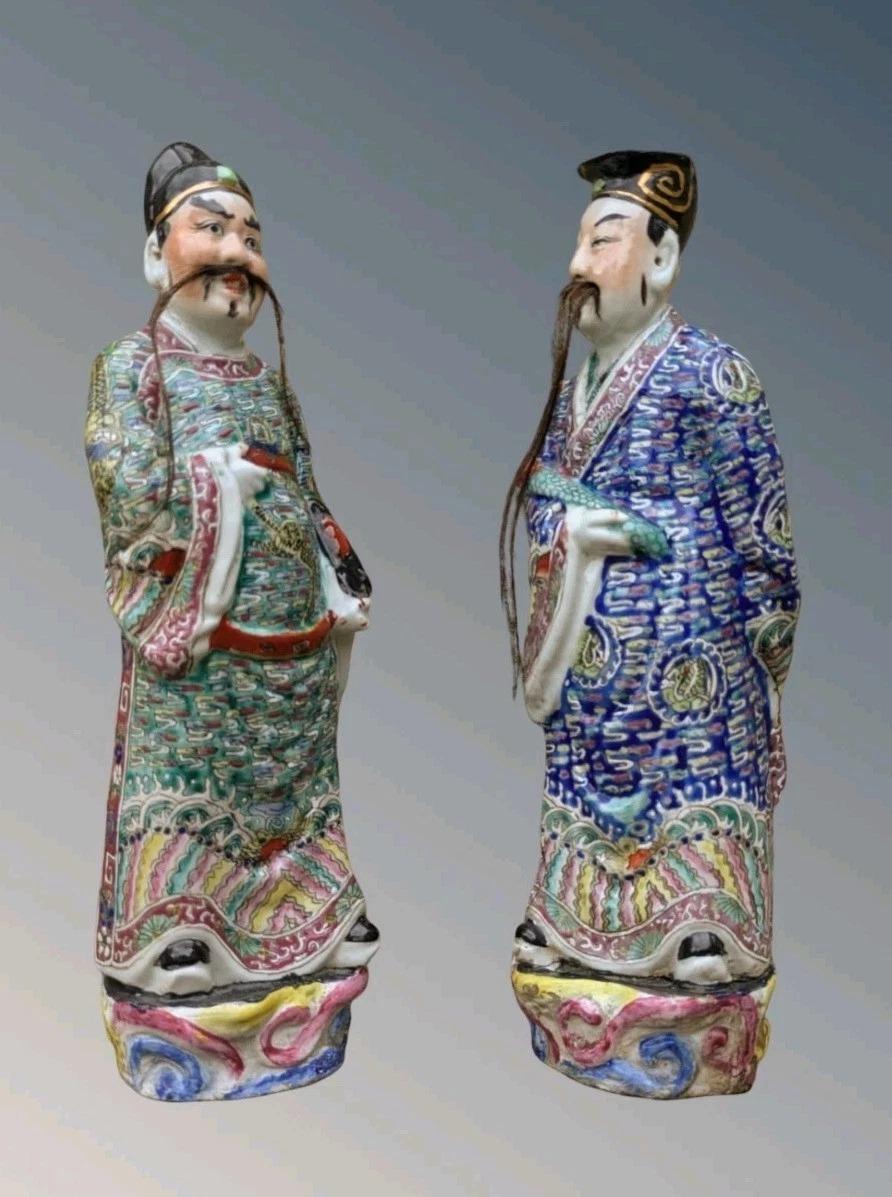 Pair of Chinese Famille Rose Immortals (1 of 9)