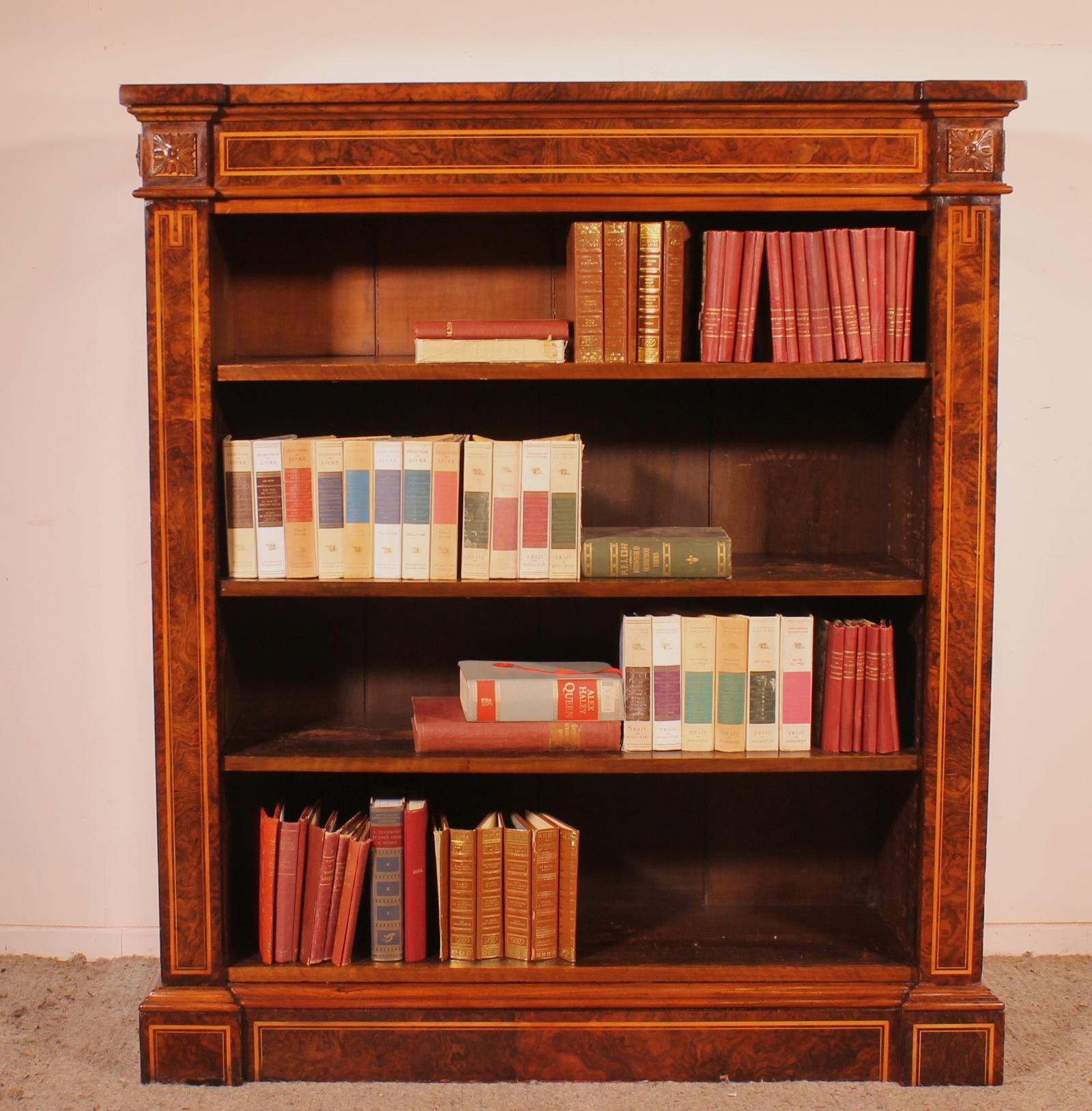 Open Bookcase in Burl Walnut c.1820 (1 of 13)