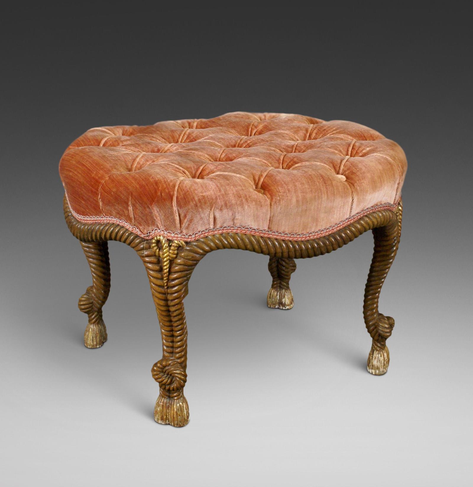Decorative Stool Attributed to A.M.E. Fournier (1 of 6)