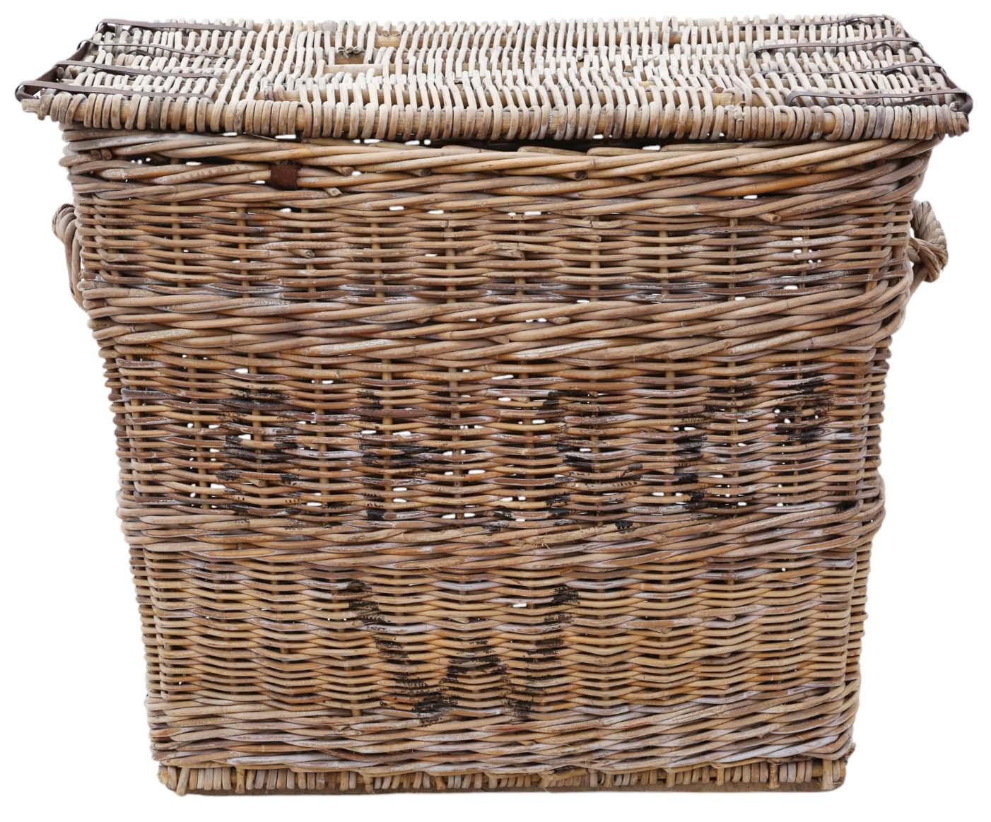 Vintage Cane Very Large Strong Log or Storage Basket (1 of 6)