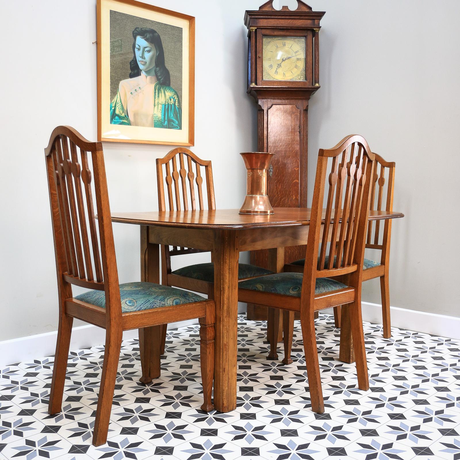 Arts & Crafts Dining Table + Liberty Chairs in Solid Oak with Liberty Fabric (1 of 30) Arts & Crafts Dining Table + Liberty Chairs in Solid Oak with Liberty Fabric (1 of 30)