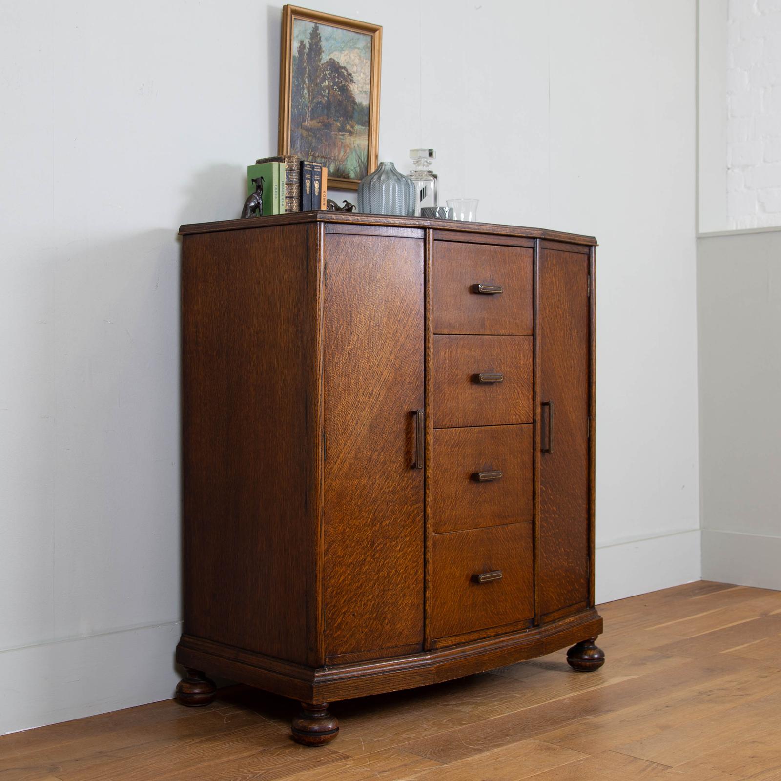 Attractive 1930 Oak 4 Drawer Tallboy Cabinet (1 of 15) Attractive 1930 Oak 4 Drawer Tallboy Cabinet (1 of 15)