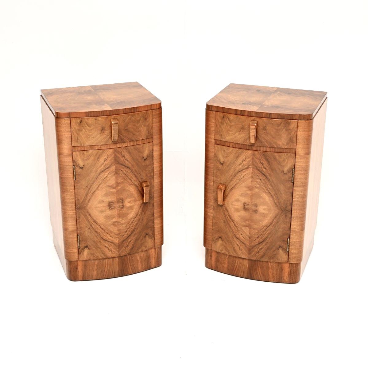 Pair of Art Deco Walnut Bedside Cabinets (1 of 10) Pair of Art Deco Walnut Bedside Cabinets (1 of 10)