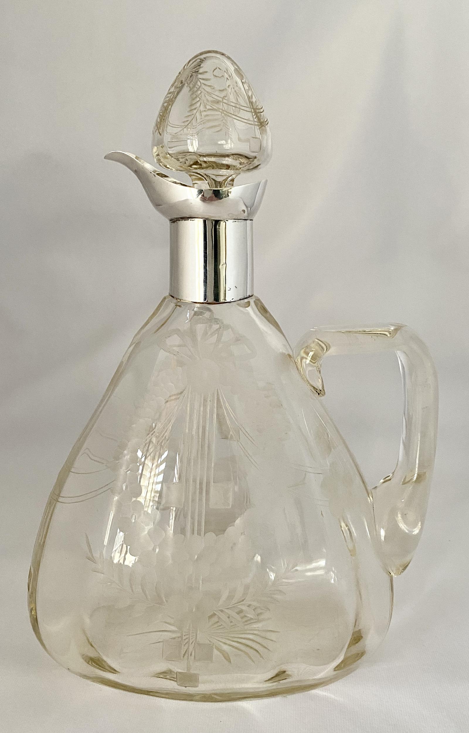 Silver Mounted Claret Jug c.1930 (1 of 7)