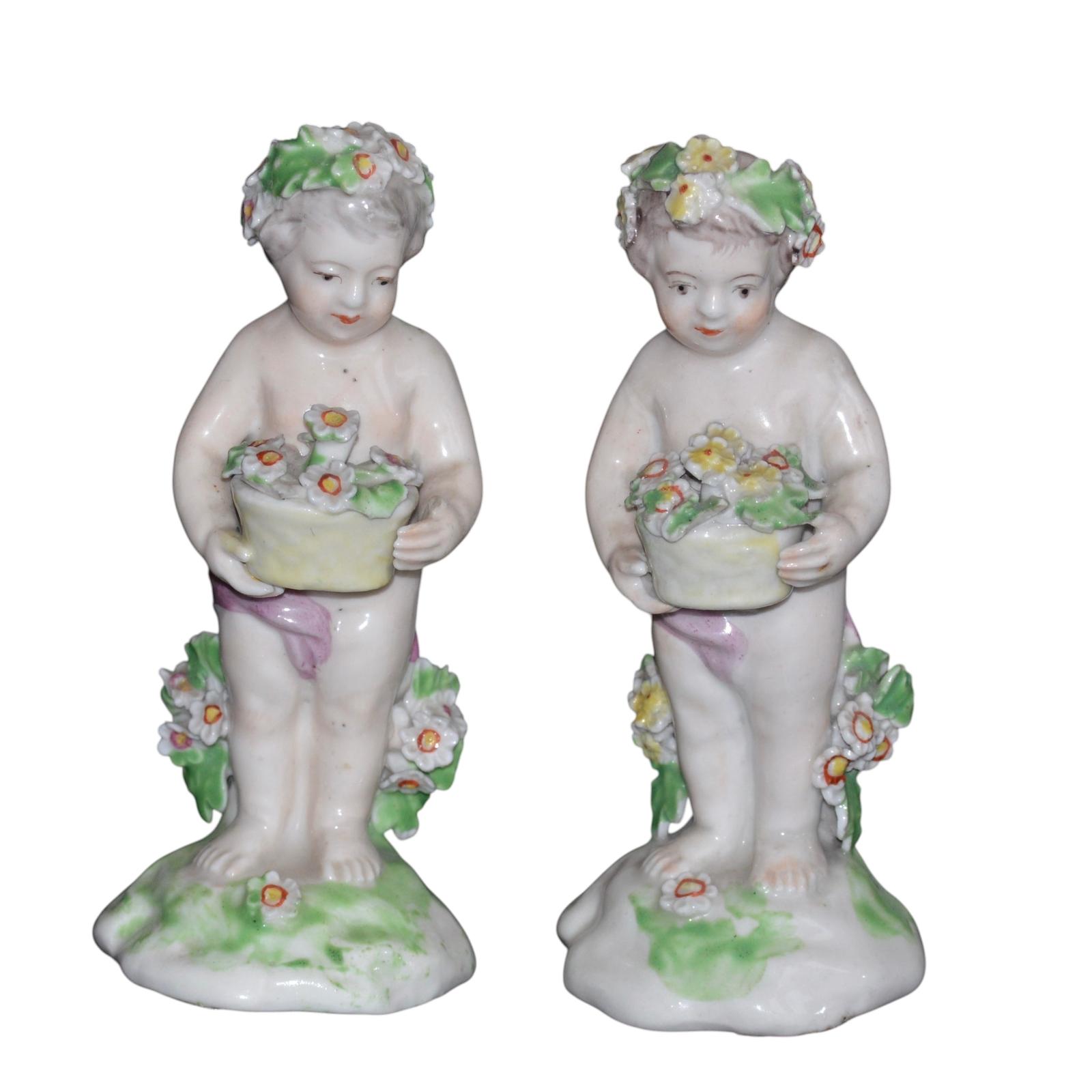 Pair of Derby Porcelain Putti Cherub Figurines c.1780 (1 of 5) Pair of Derby Porcelain Putti Cherub Figurines c.1780 (1 of 5)