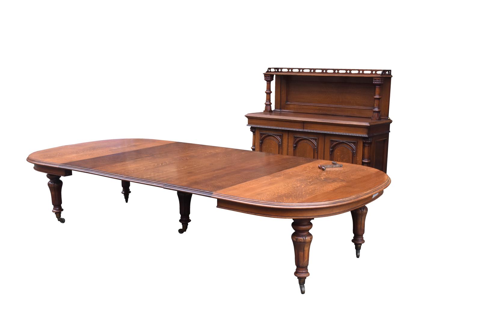 Quality Large Oak Dining Table & Matching Leaf Holder (1 of 21) Quality Large Oak Dining Table & Matching Leaf Holder (1 of 21)