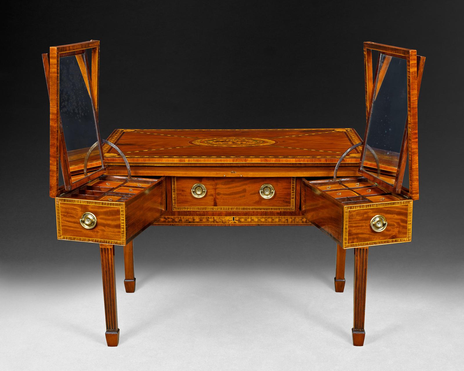 George III Mahogany & Inlaid ‘Rudds’ Dressing Table (1 of 4)