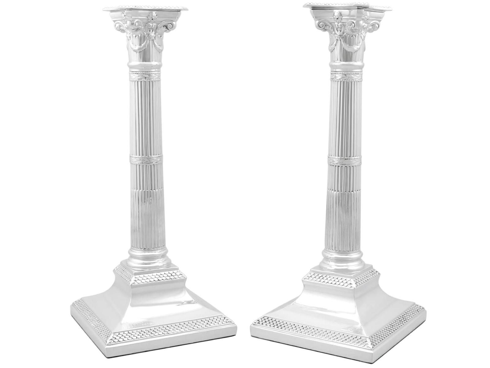 Antique Victorian Sterling Silver Candlesticks (1 of 13)