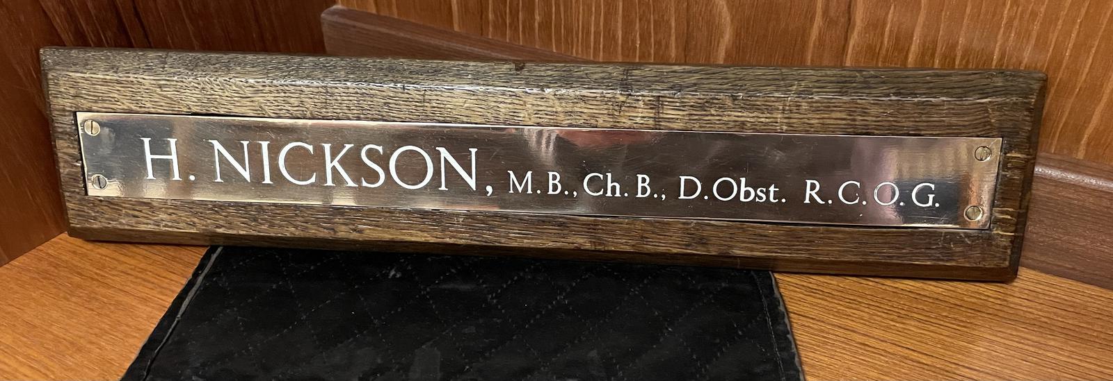 Obstetricians Name Plate (1 of 2)