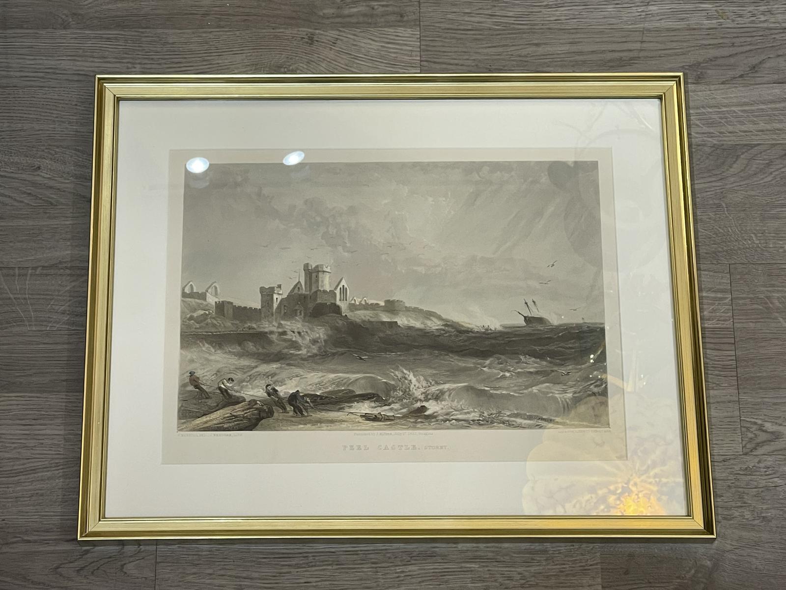 Lithograph Peel Castle, Isle Of Man By J Needham, 1857 (1 of 6) Lithograph Peel Castle, Isle Of Man By J Needham, 1857 (1 of 6)