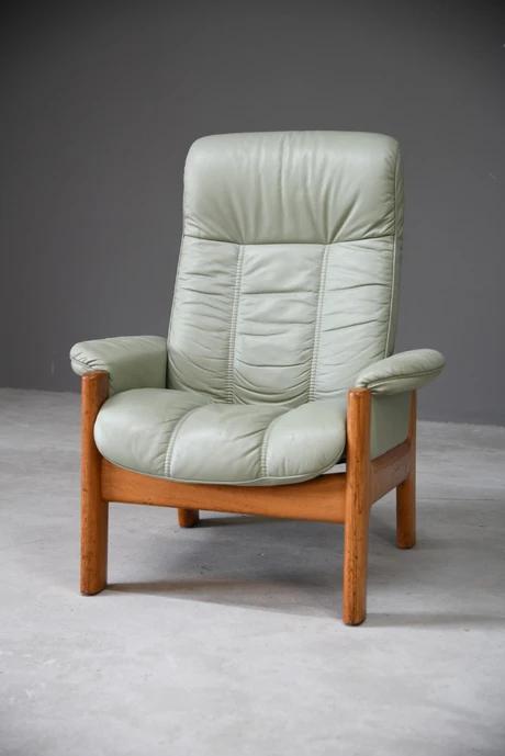 Ekornes Green Leather Recliner Chair (1 of 11) Ekornes Green Leather Recliner Chair (1 of 11)