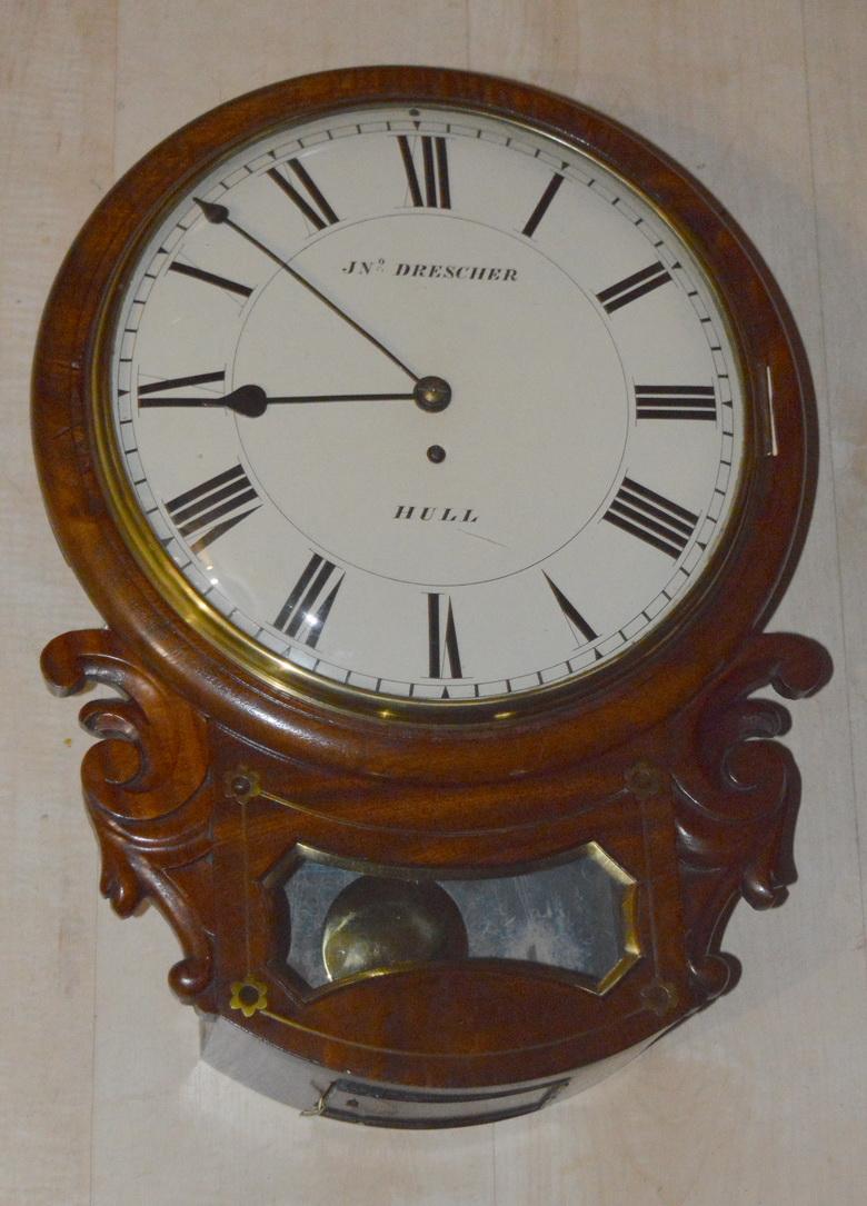 John Drescher of Hull Dropdial Fusee Wall Clock (1 of 5) John Drescher of Hull Dropdial Fusee Wall Clock (1 of 5)