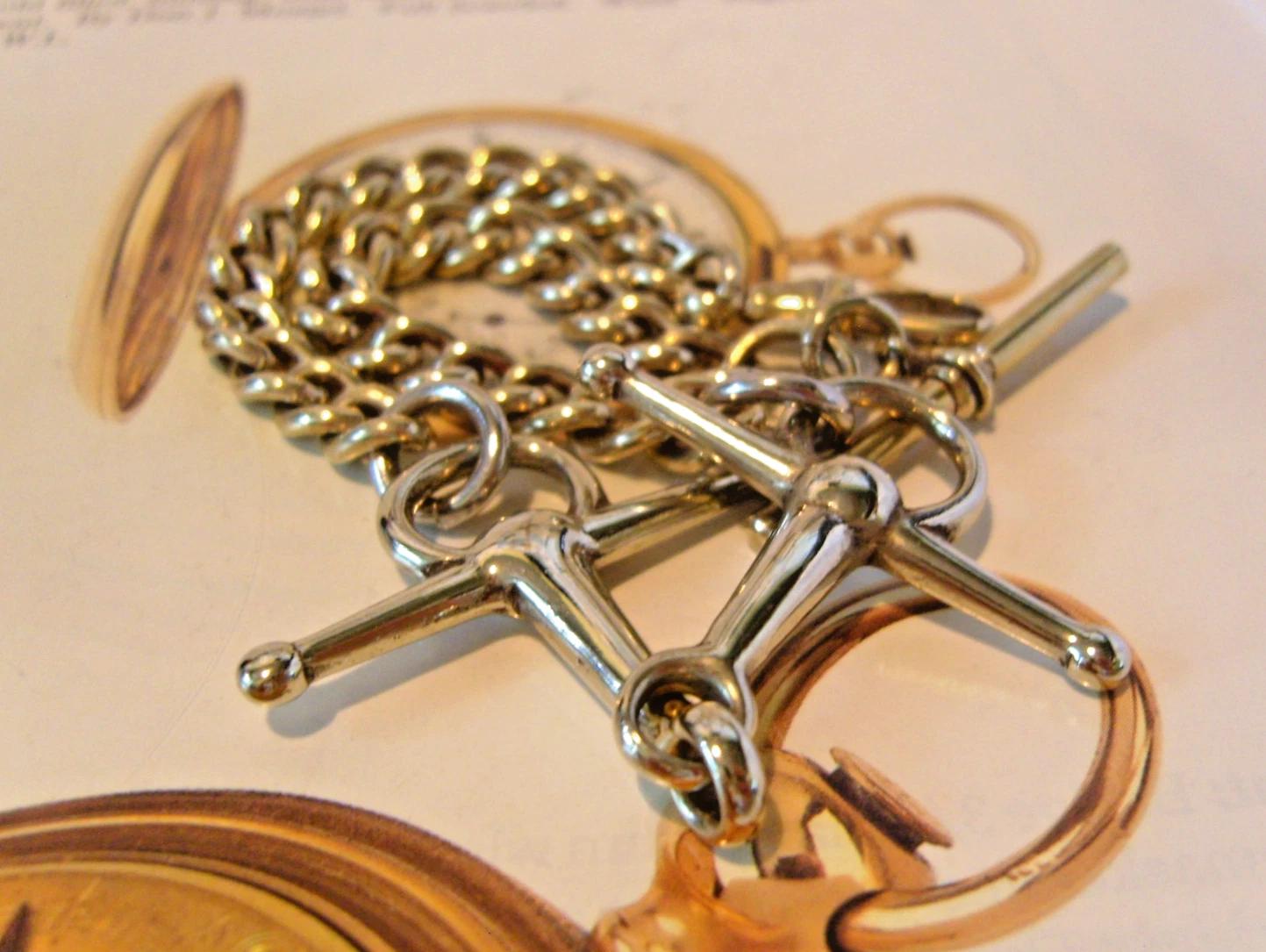 Pocket Watch Chain 1920s Equestrian Horse Snaffle Bit Chunky Albert (1 of 12) Pocket Watch Chain 1920s Equestrian Horse Snaffle Bit Chunky Albert (1 of 12)
