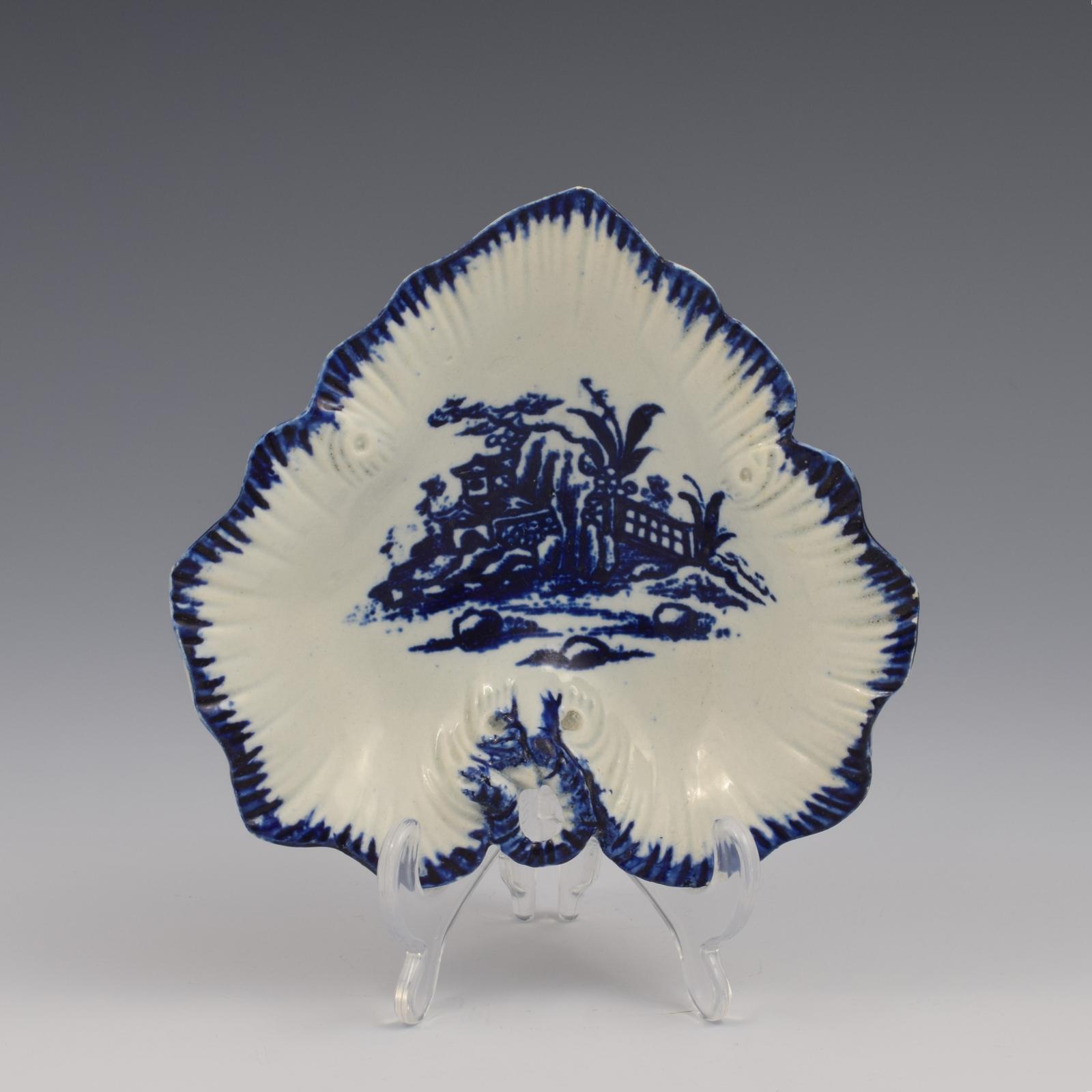 Rare Liverpool Pennington Porcelain Leaf Tray Pickle Dish Cannonball c.1780 (1 of 7)