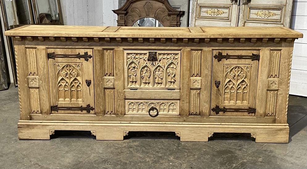 Large Gothic Oak Sideboard (1 of 1)