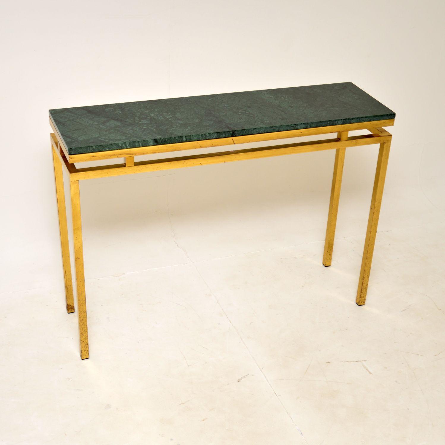 1970s Vintage Brass & Marble Console Table (1 of 8) 1970s Vintage Brass & Marble Console Table (1 of 8)