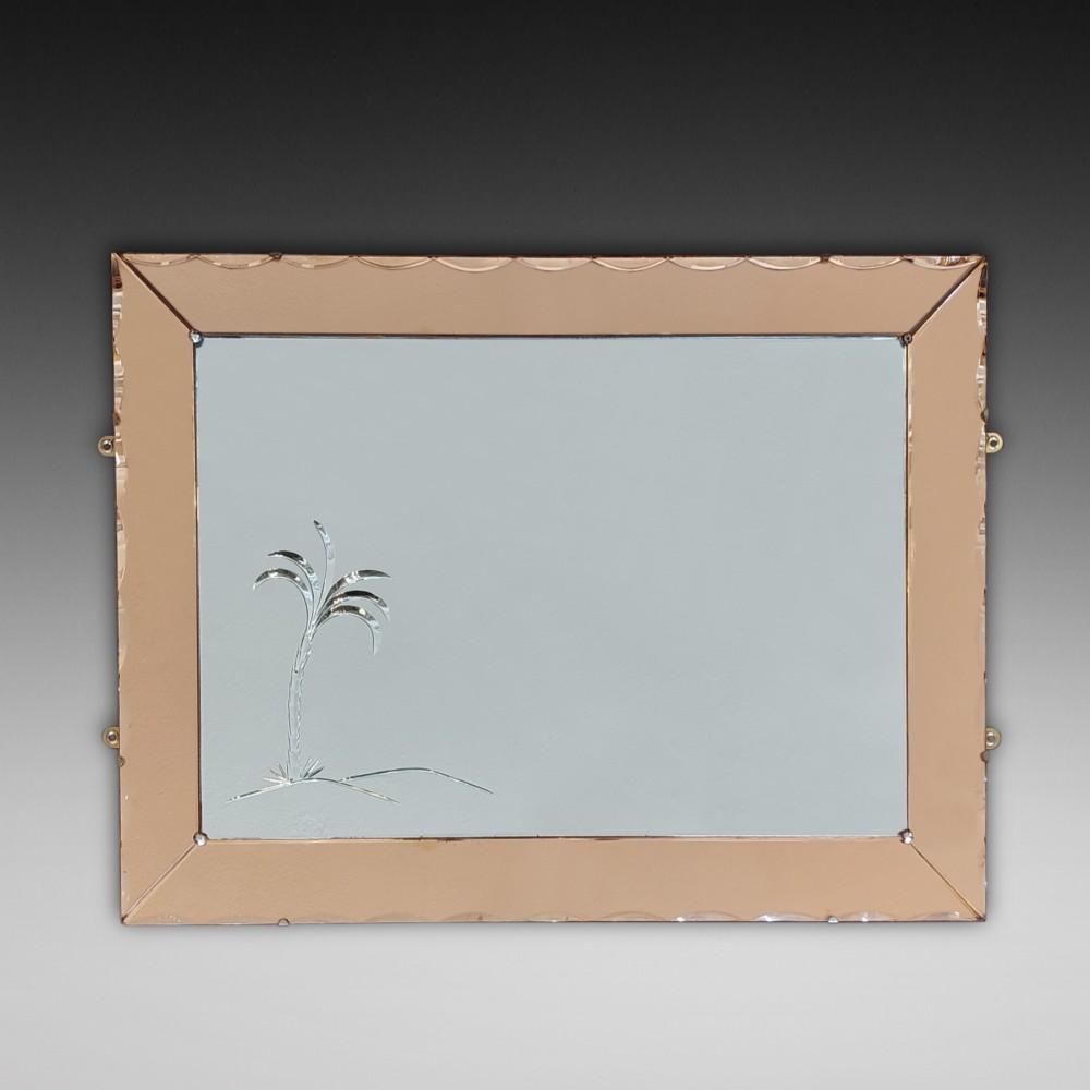 Art Deco 1930s Embossed Glass Mirror (1 of 5)