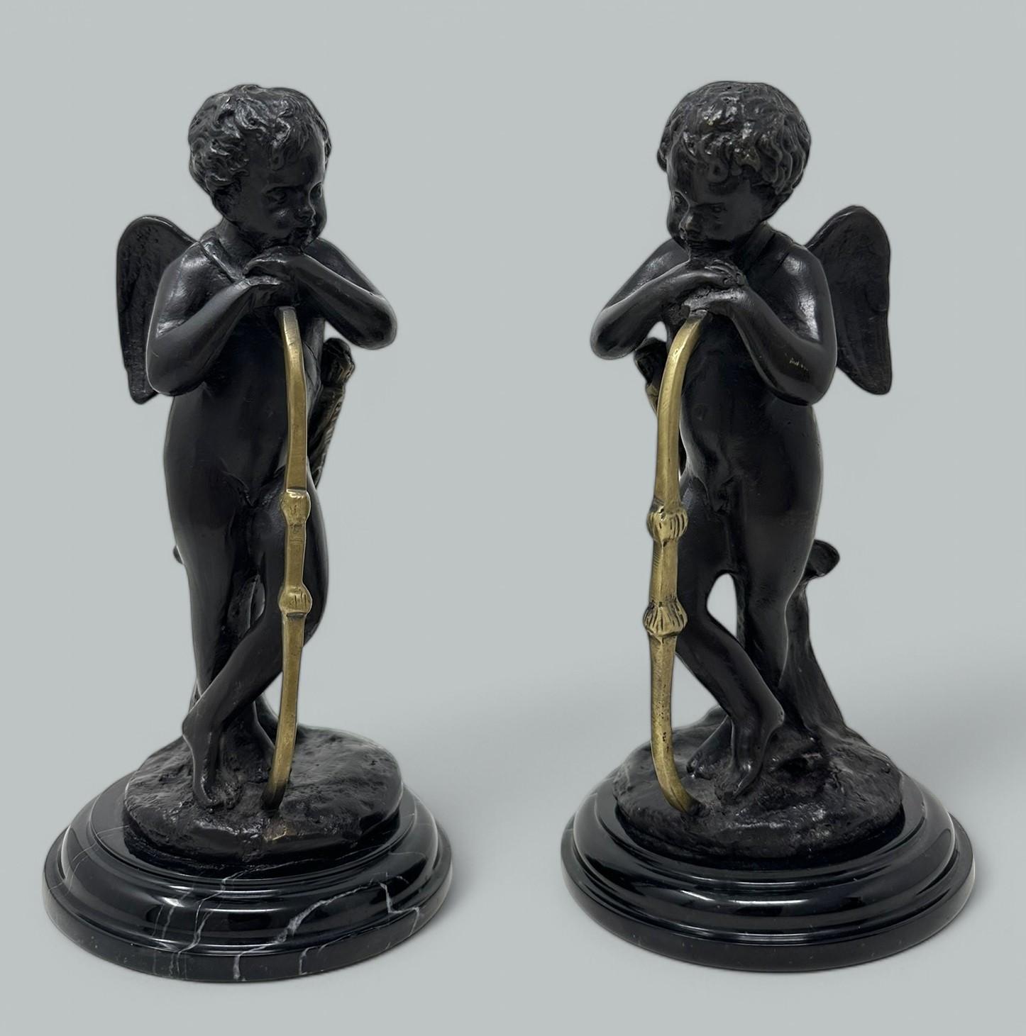 Antique Pair of Grand Tour Style French Bronze Cherubs Putti After Auguste Moreau (1 of 10)