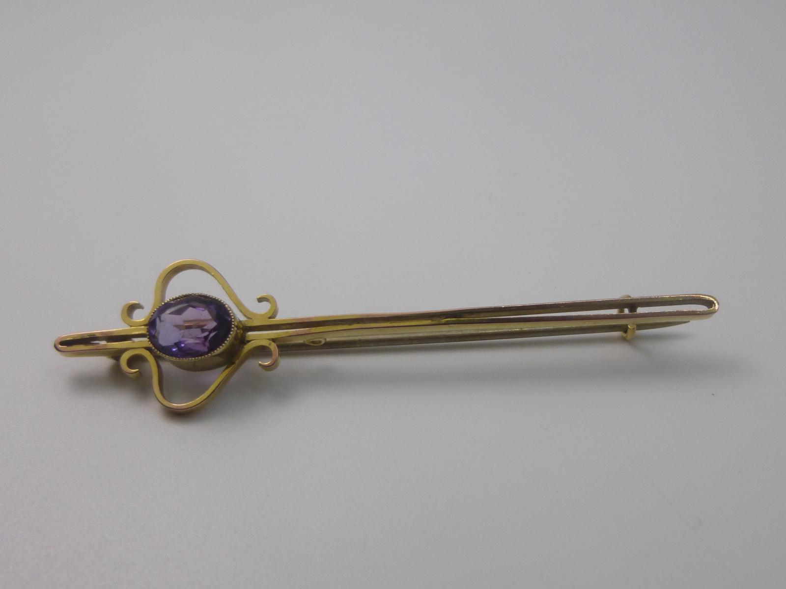 Amethyst & Gold Brooch (1 of 5)