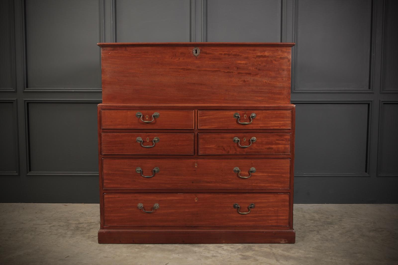 Rare Georgian Mahogany Blanket Box on Chest (1 of 16)