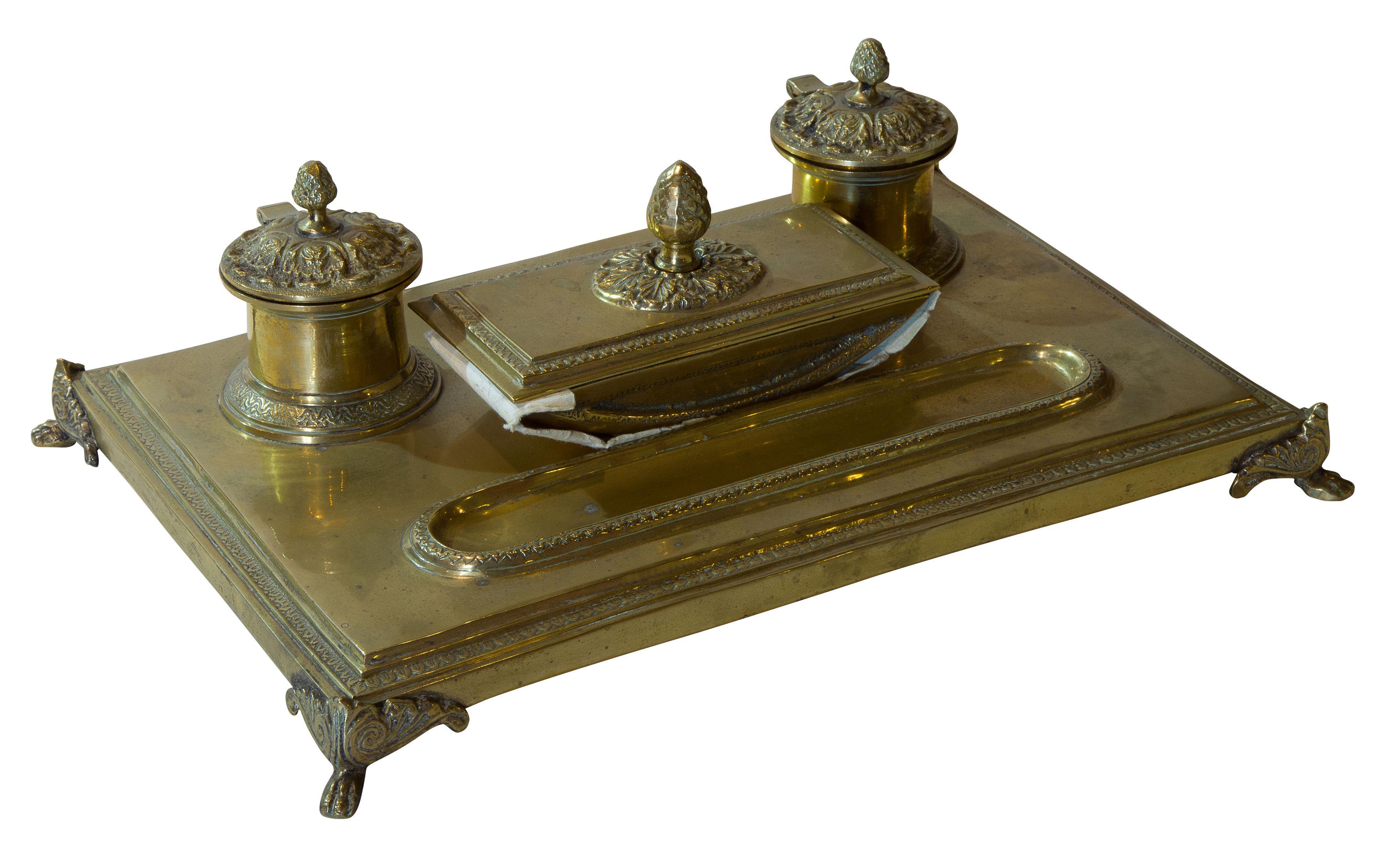 19thc gentlemans inkstand & blotter (1 of 1)