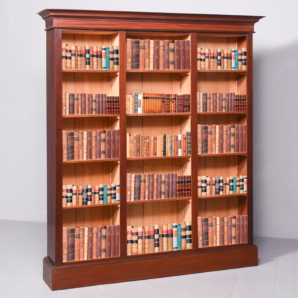 Large Mid Victorian Mahogany Three-section Open Bookcase (1 of 9) Large Mid Victorian Mahogany Three-section Open Bookcase (1 of 9)