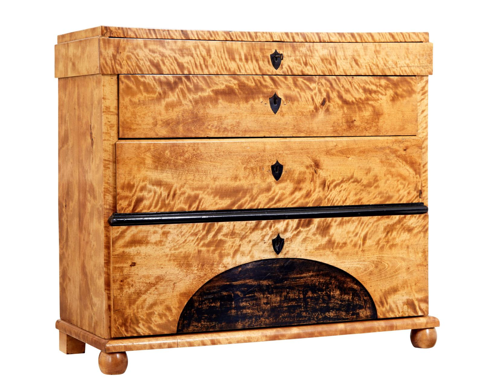 19th Century Biedermeier Birch Chest of Drawers (1 of 9)