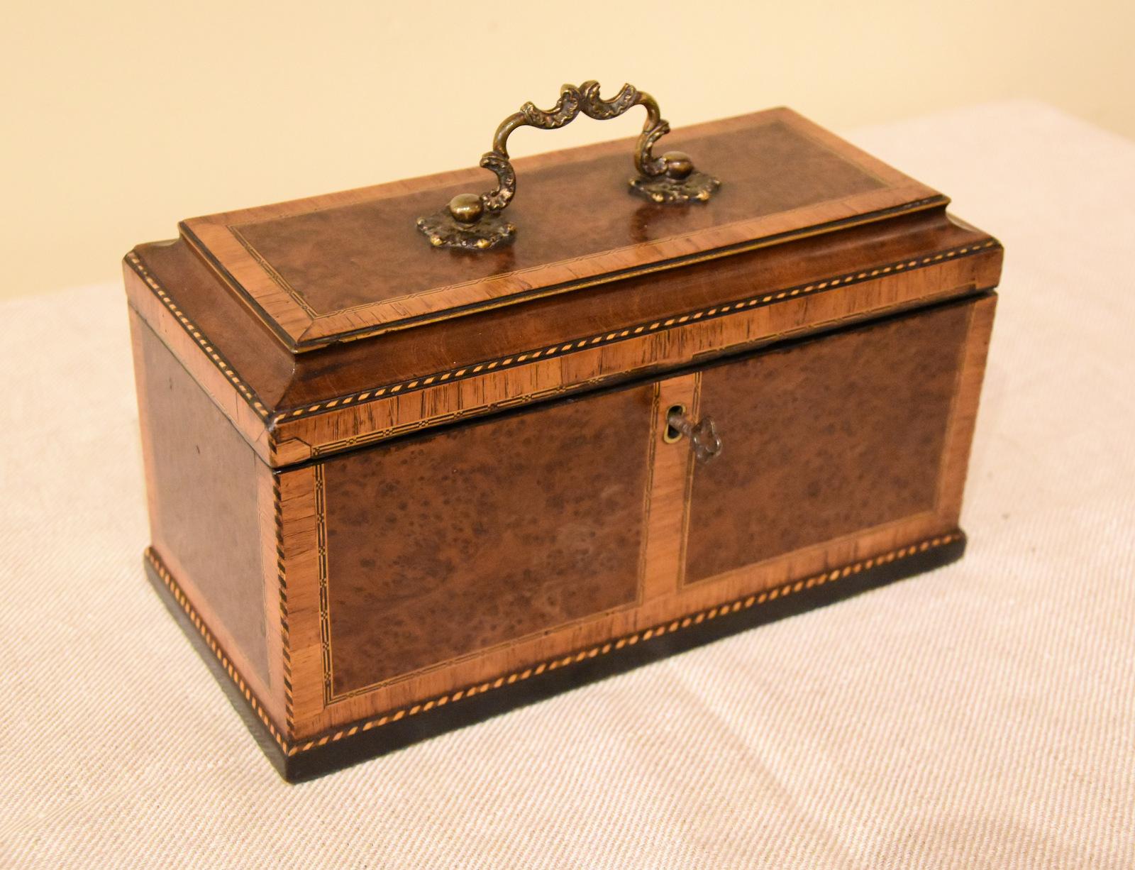 George III Burr Yew Tea Chest (1 of 5)