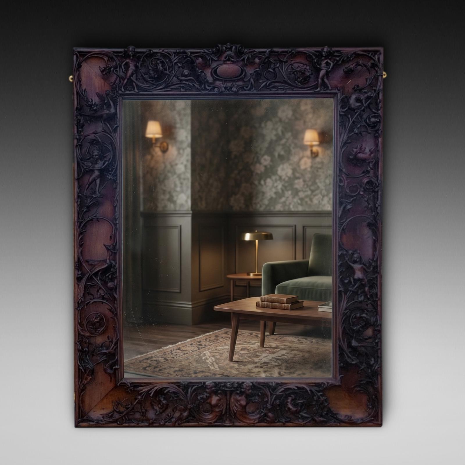 Large Victorian Carved Walnut Wall Mirror (1 of 13) Large Victorian Carved Walnut Wall Mirror (1 of 13)