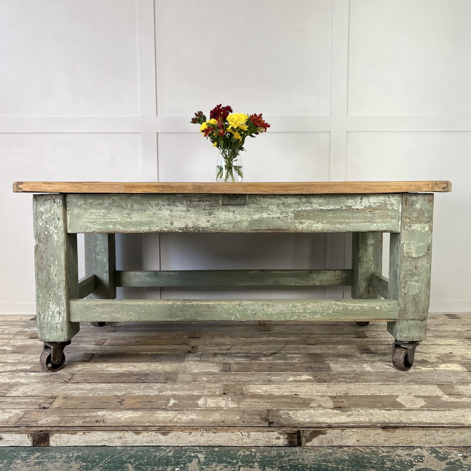 Early 20th C. Painted Pine Work Table (1 of 12)