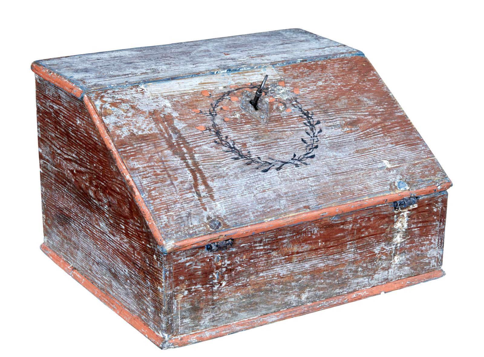 Mid 19th Century Swedish Painted Table Top Writing Desk (1 of 10)