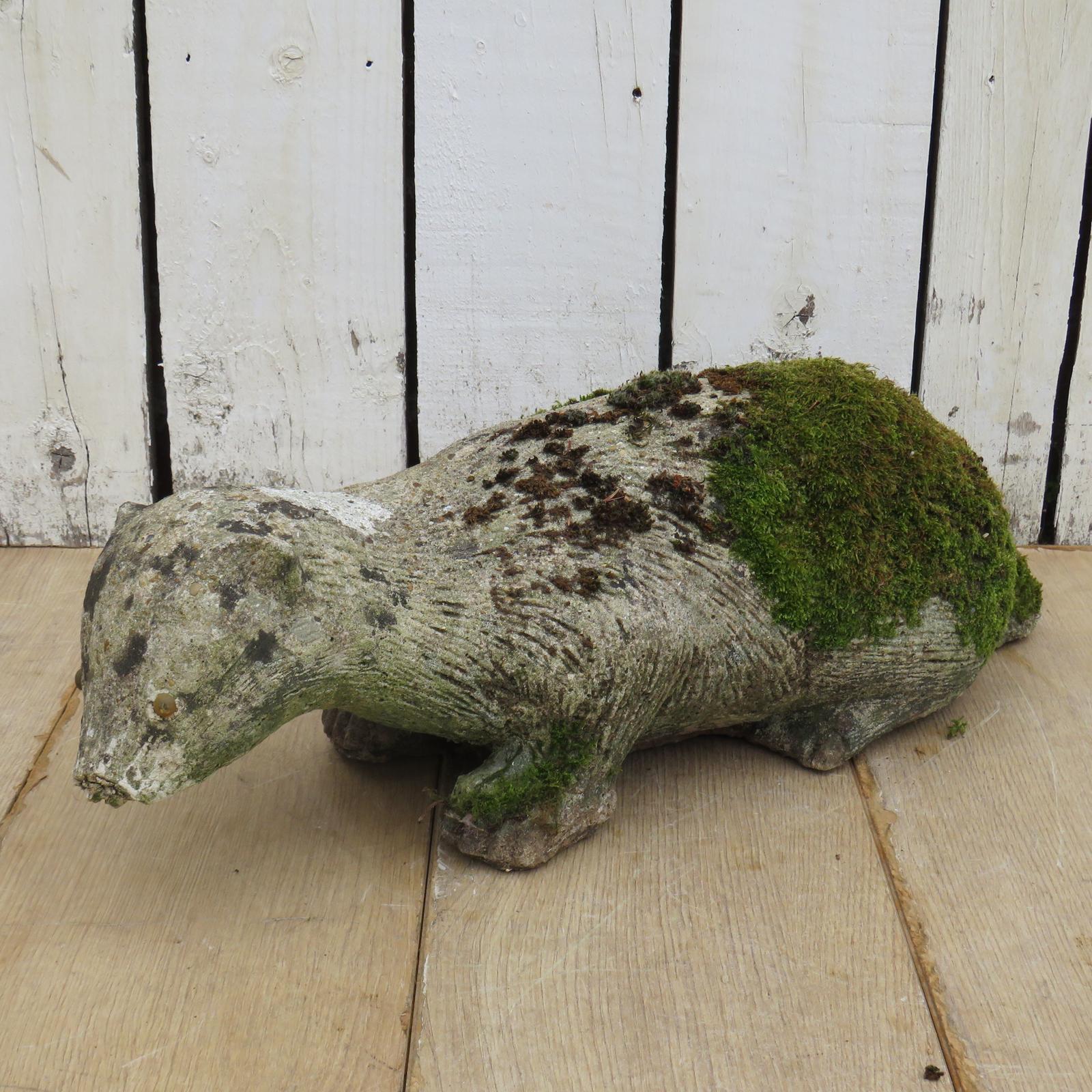 Weathered Stone Garden Badger Ornament (1 of 8)