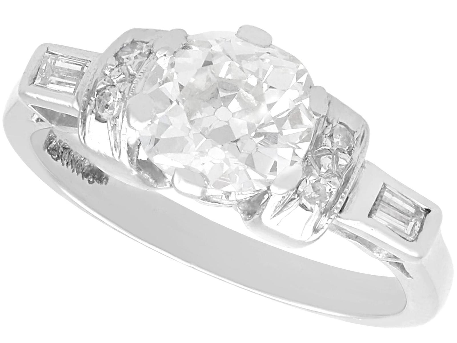 1.26ct Diamond & Platinum Solitaire Ring c.1930 (1 of 14)